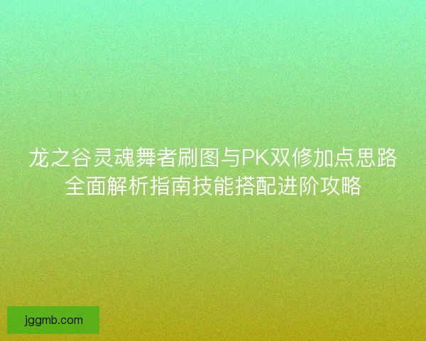 龙之谷灵魂舞者刷图与PK双修加点思路全面解析指南技能搭配进阶攻略